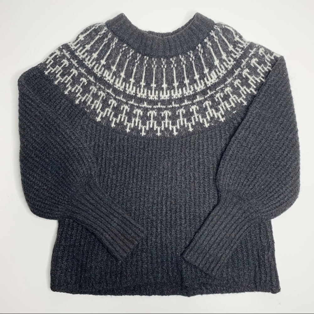 Universal Thread Balloon Sleeve Crewneck Nordic Sweater